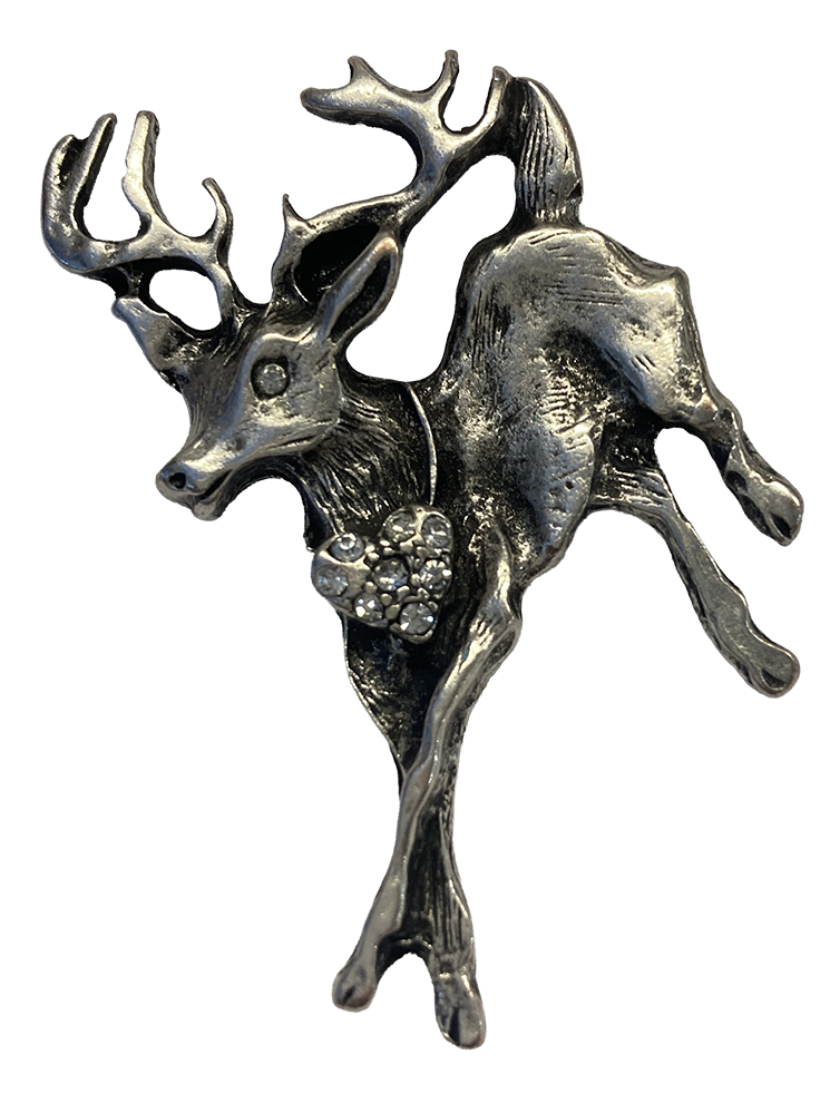 Hirsch mit Strass Weiss