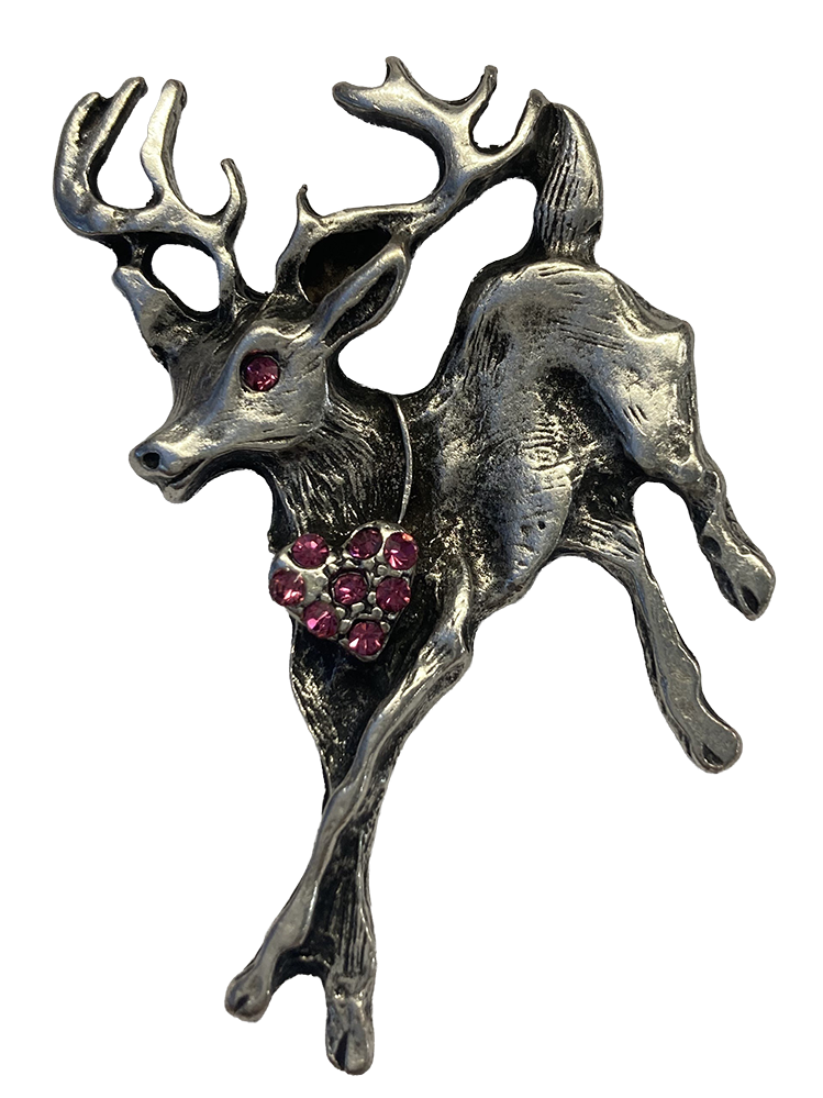Hirsch mit Strass Rot
