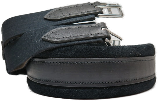 Sattelbauchgurt Velours Schwarz (14235)