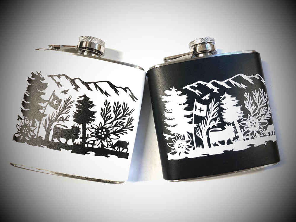 Flachmann Druck Alpen