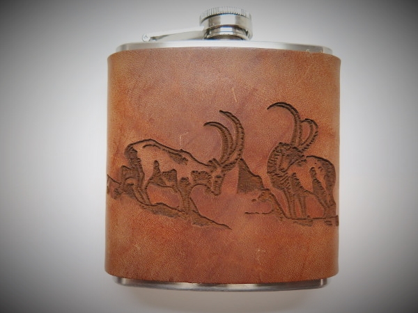 Flachmann Steinbock Rotbraun