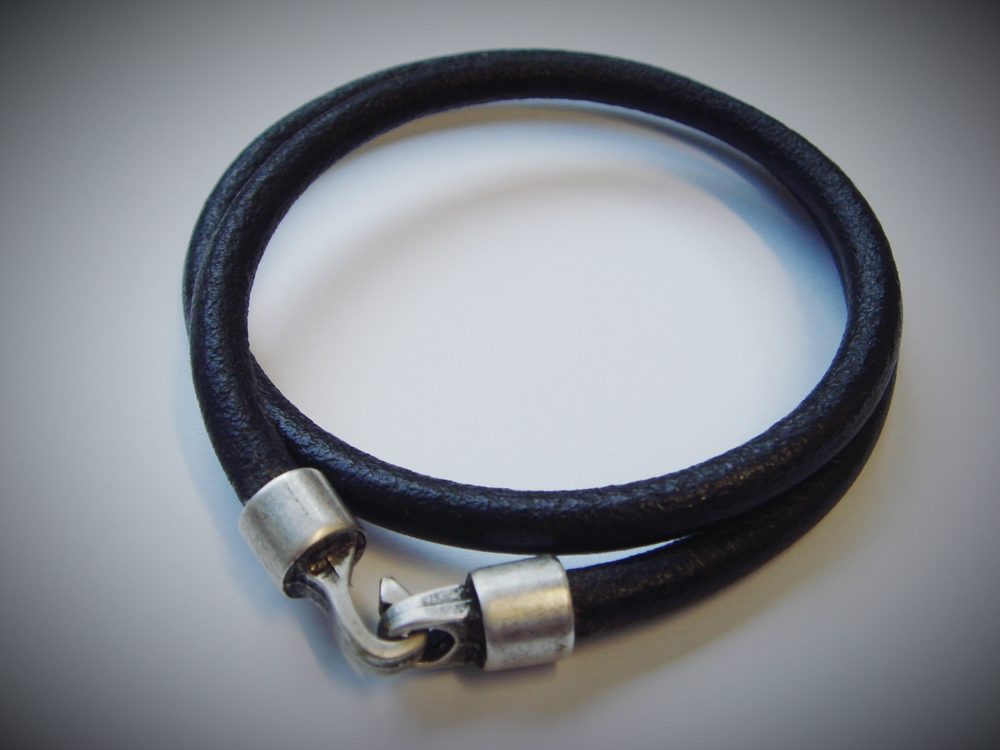 Lederarmband Rund Hackenverschluss