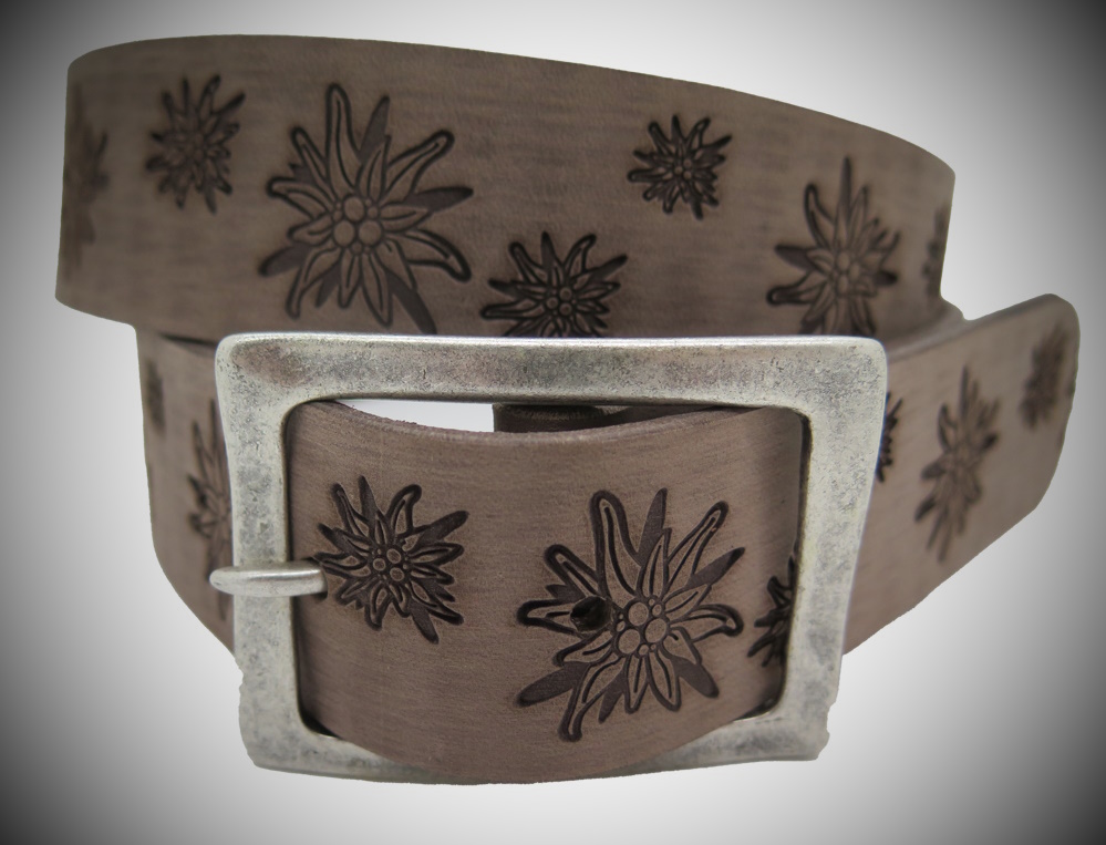 Ledergurt Branding Edelweiss 40mm