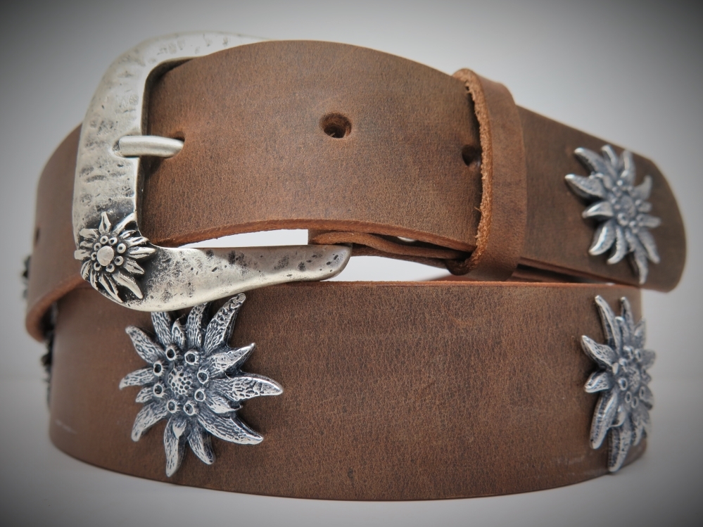 Ledergurt Edelweiss 40mm