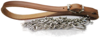 Kettenleine mit Lederhandgriff  (22951)