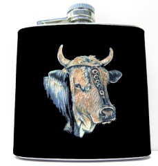 Flachmann Muni geschnitzt