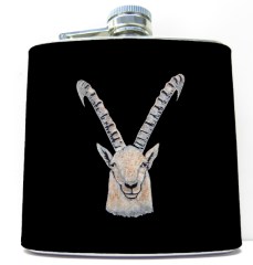 Flachmann Steinbockkopf geschnitzt