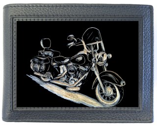 Geldbörse Biker geschnitzt
