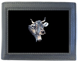 Geldbörse Kuh B geschnitzt