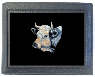 Geldbörse Kuh S geschnitzt