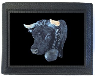 Geldbörse Kuh W geschnitzt