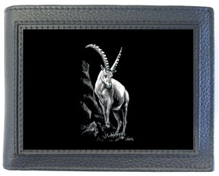 Geldbörse Steinbock geschnitzt