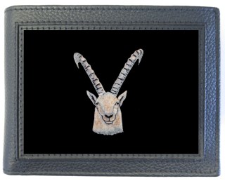 Geldbörse Steinbock geschnitzt