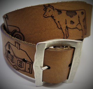 Ledergurt Bauernhof 40mm T-Natur