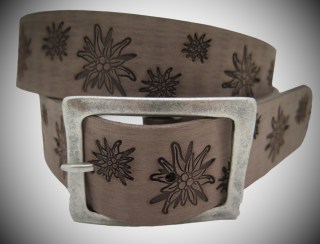 Ledergurt Branding Edelweiss 40mm