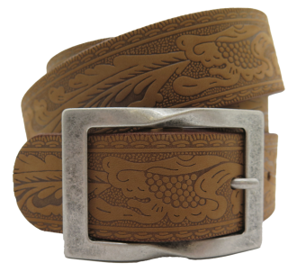 Ledergurt Branding Flower 40mm