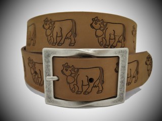 Ledergurt Branding Kuh 40mm