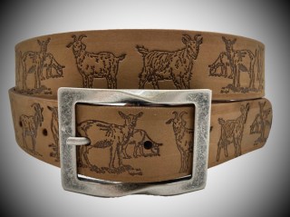 Ledergurt Branding Ziege 35+40mm