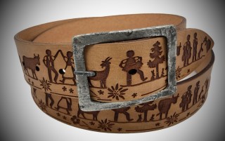 Ledergurt Jodler 40mm Natur