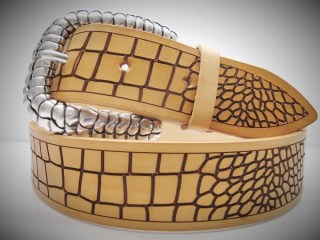 Ledergurt Kroko Glatt 40mm