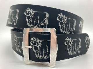 Ledergurt Trach Kuh 40mm