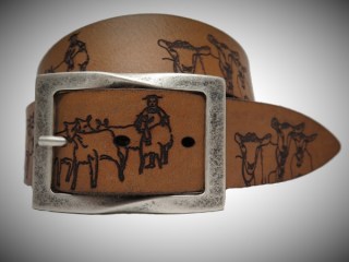 Ledergurt Ziege 40mm Natur