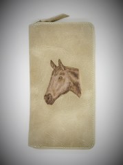 Zipper Hand-Gebrannt Pferdekopf